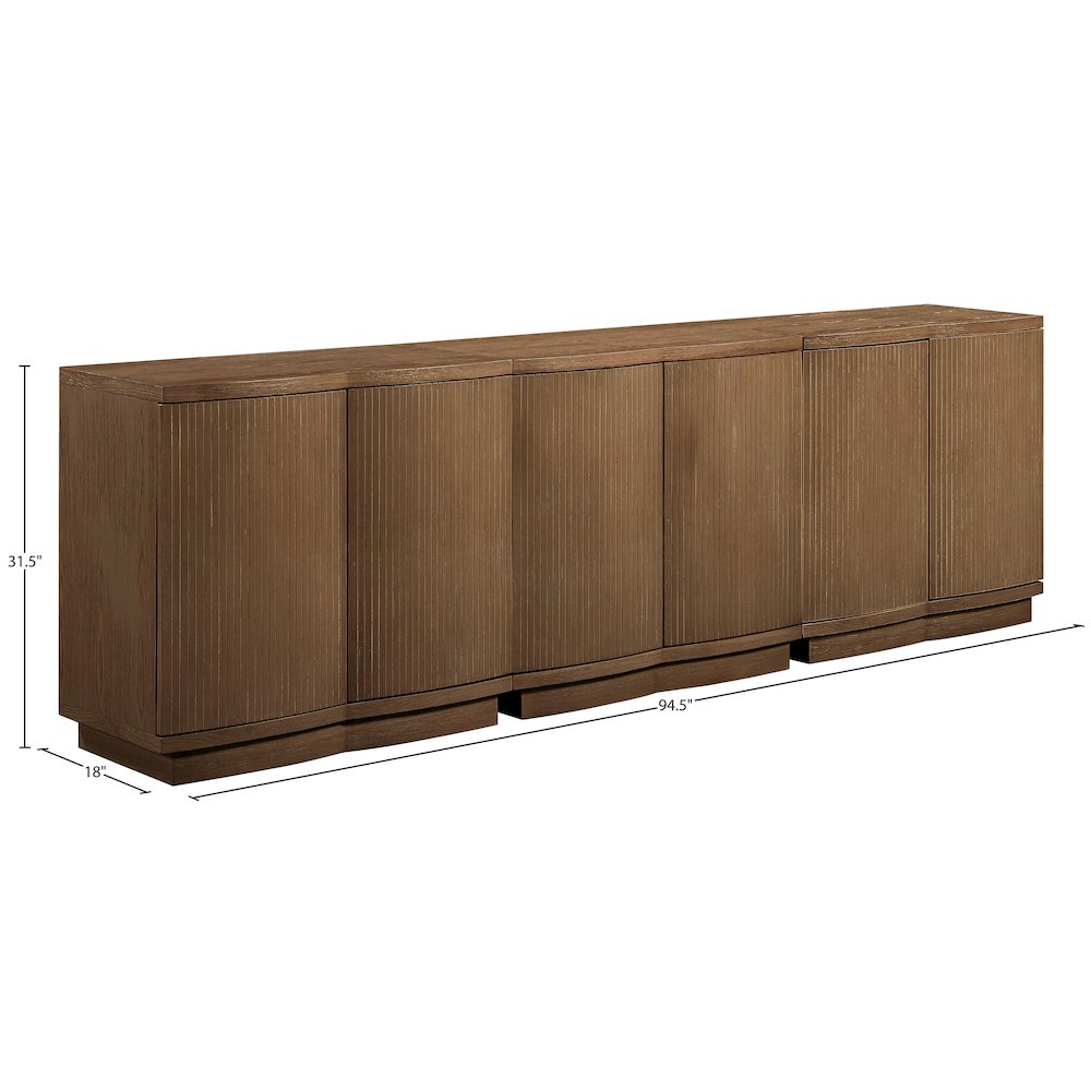 Aveline Brown Oak Veneer 3pc. Sideboard/Buffet