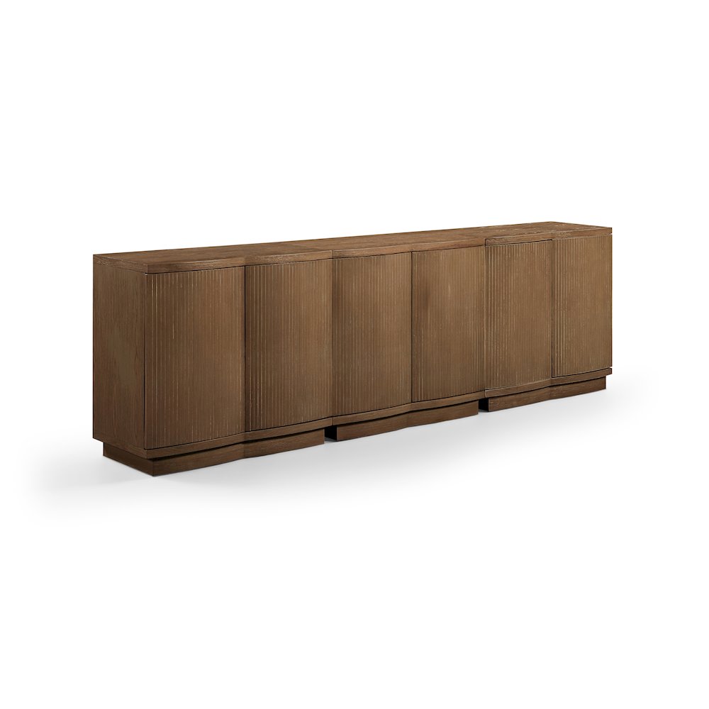 Aveline Brown Oak Veneer 3pc. Sideboard/Buffet