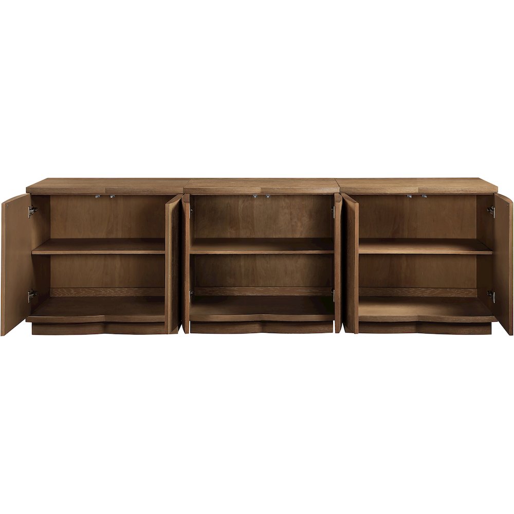 Aveline Brown Oak Veneer 3pc. Sideboard/Buffet