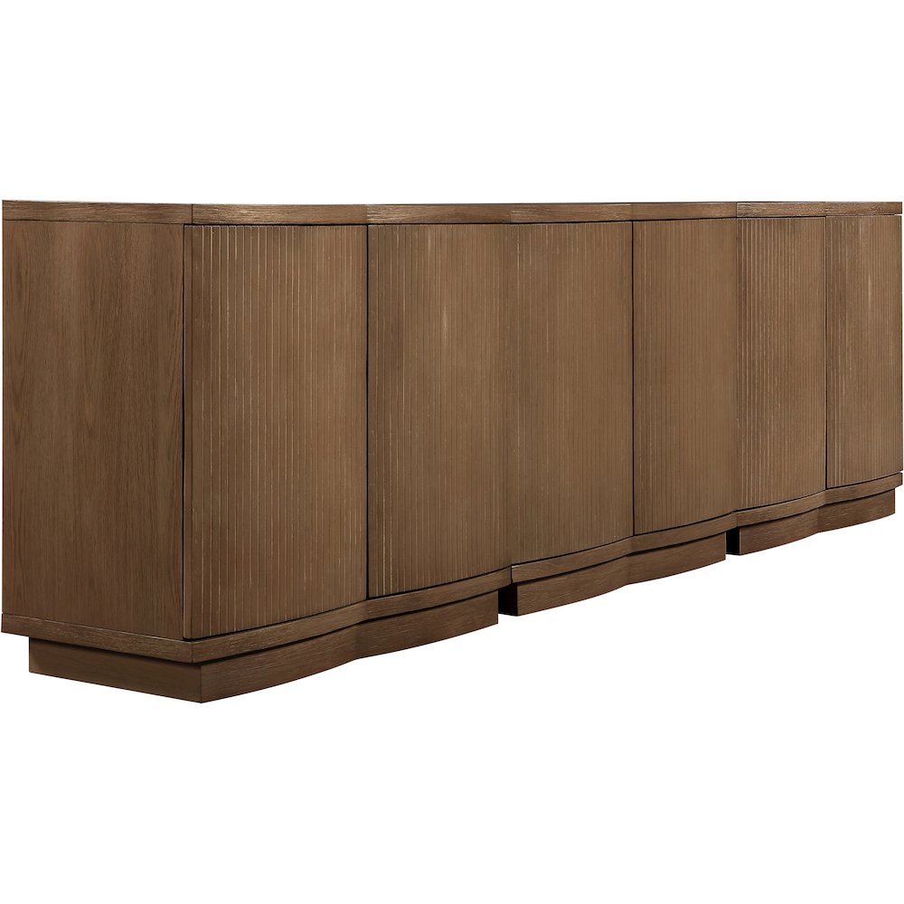 Aveline Brown Oak Veneer 3pc. Sideboard/Buffet