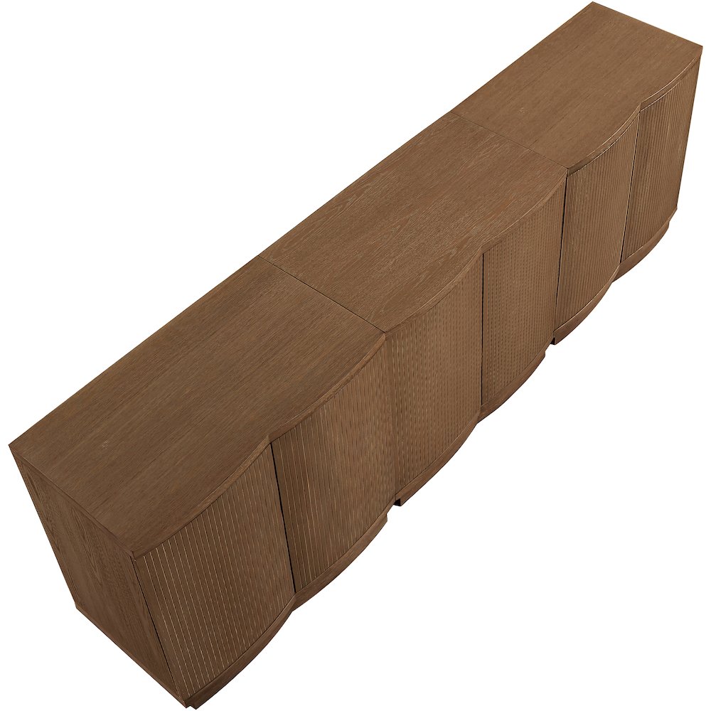 Aveline Brown Oak Veneer 3pc. Sideboard/Buffet