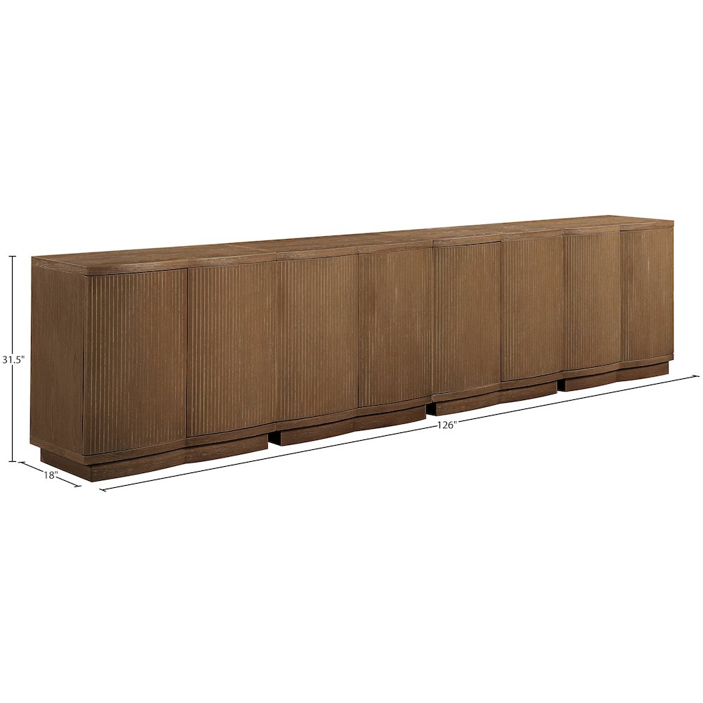 Aveline Brown Oak Veneer 4pc. Sideboard/Buffet