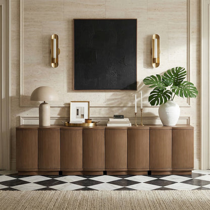 Aveline Brown Oak Veneer 4pc. Sideboard/Buffet