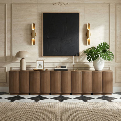 Aveline Brown Oak Veneer 5pc. Sideboard/Buffet