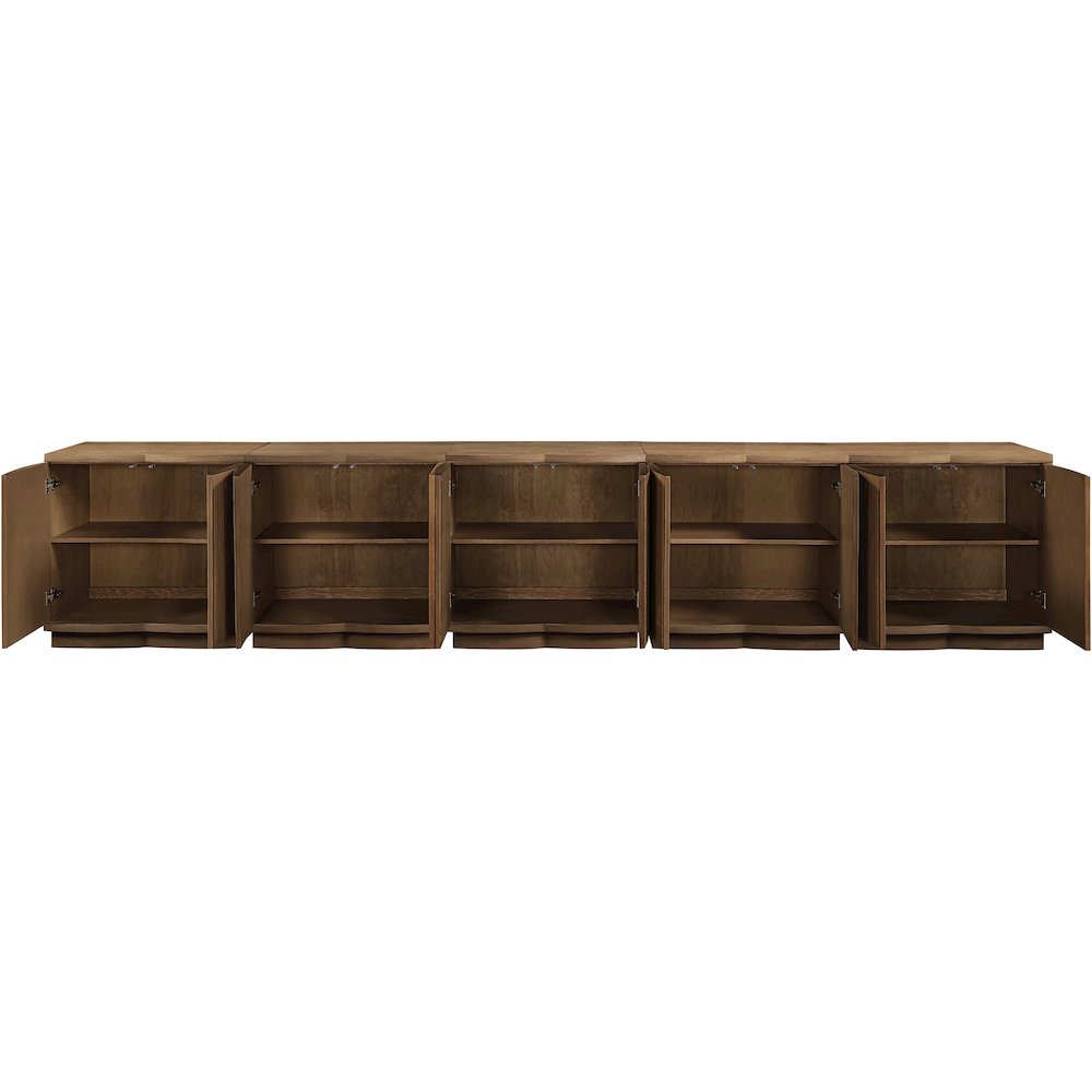 Aveline Brown Oak Veneer 5pc. Sideboard/Buffet