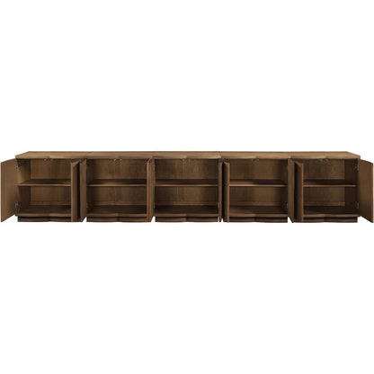 Aveline Brown Oak Veneer 5pc. Sideboard/Buffet