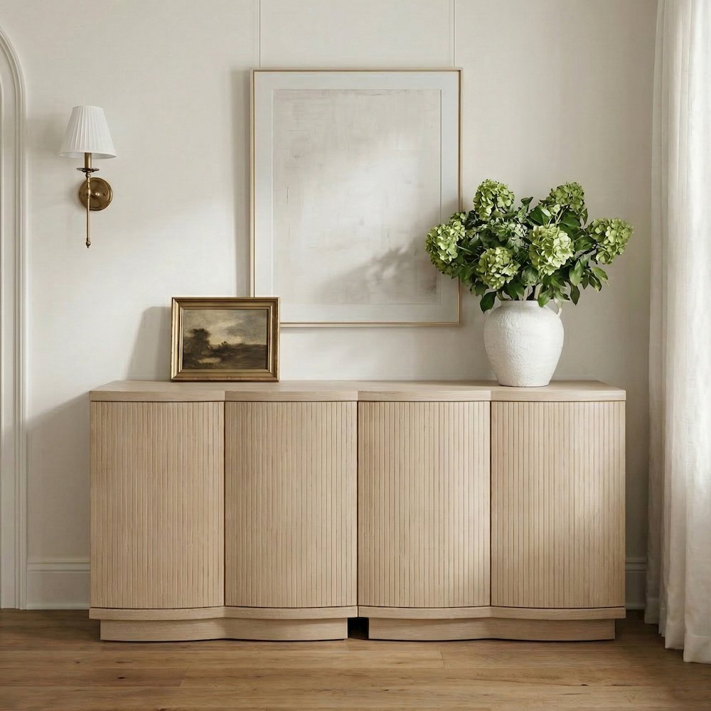 Aveline Natural Oak Veneer 2pc. Sideboard/Buffet