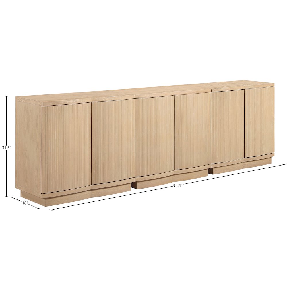 Aveline Natural Oak Veneer 3pc. Sideboard/Buffet