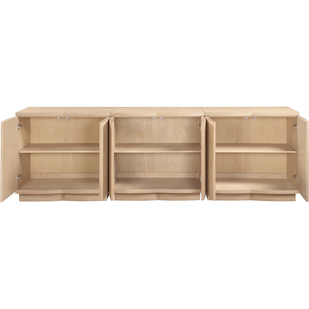 Aveline Natural Oak Veneer 3pc. Sideboard/Buffet