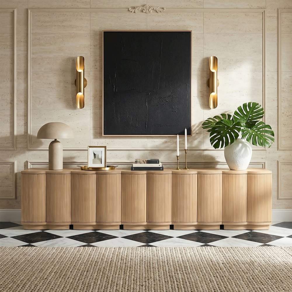 Aveline Natural Oak Veneer 5pc. Sideboard/Buffet