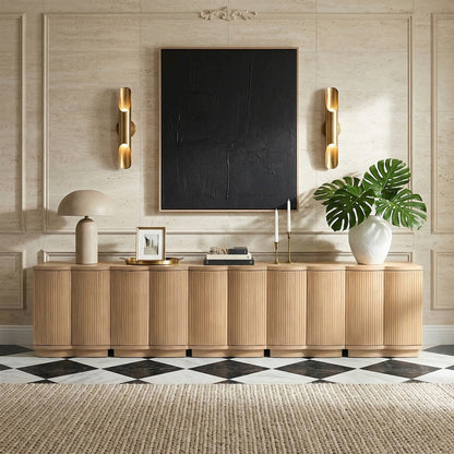 Aveline Natural Oak Veneer 5pc. Sideboard/Buffet