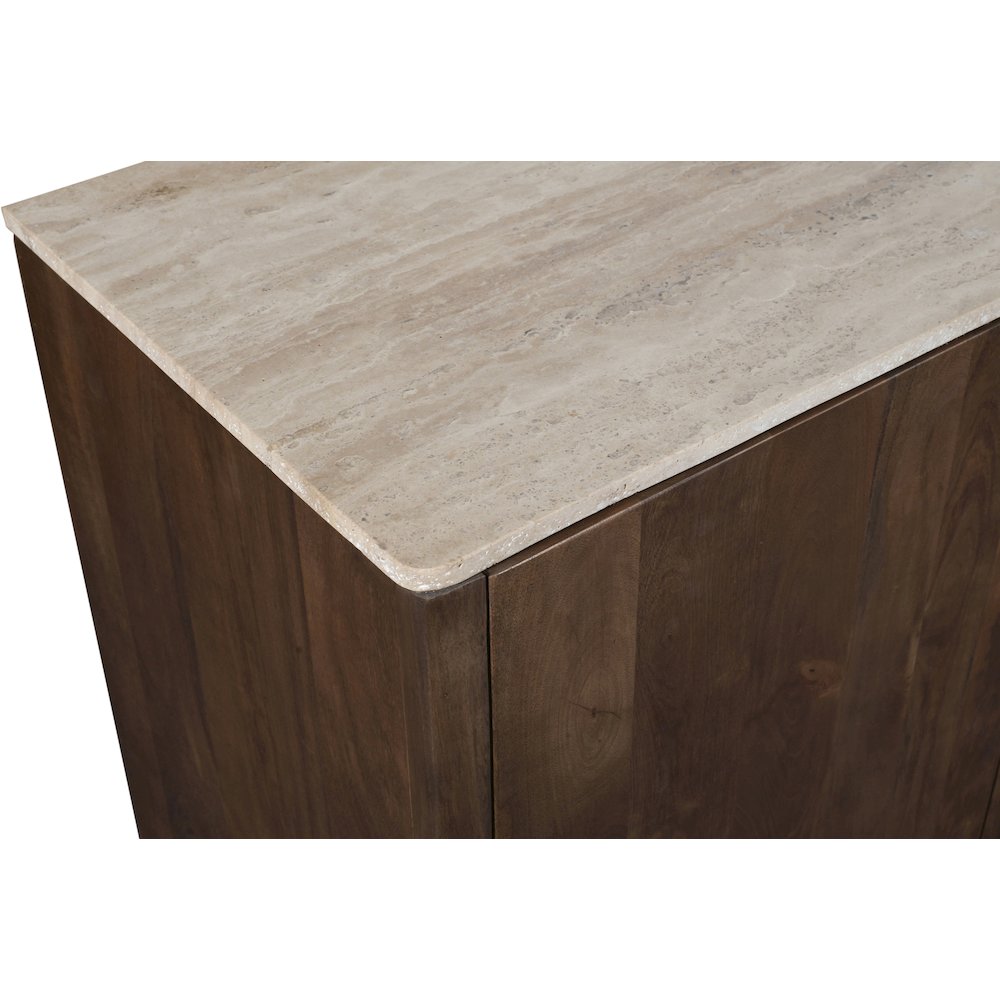 Pietra Brown Travertine And Mango Wood Sideboard / Buffet