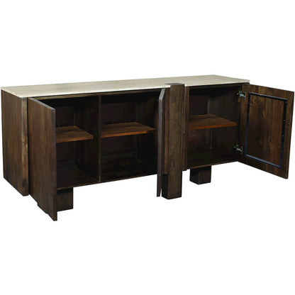 Pietra Brown Travertine And Mango Wood Sideboard / Buffet