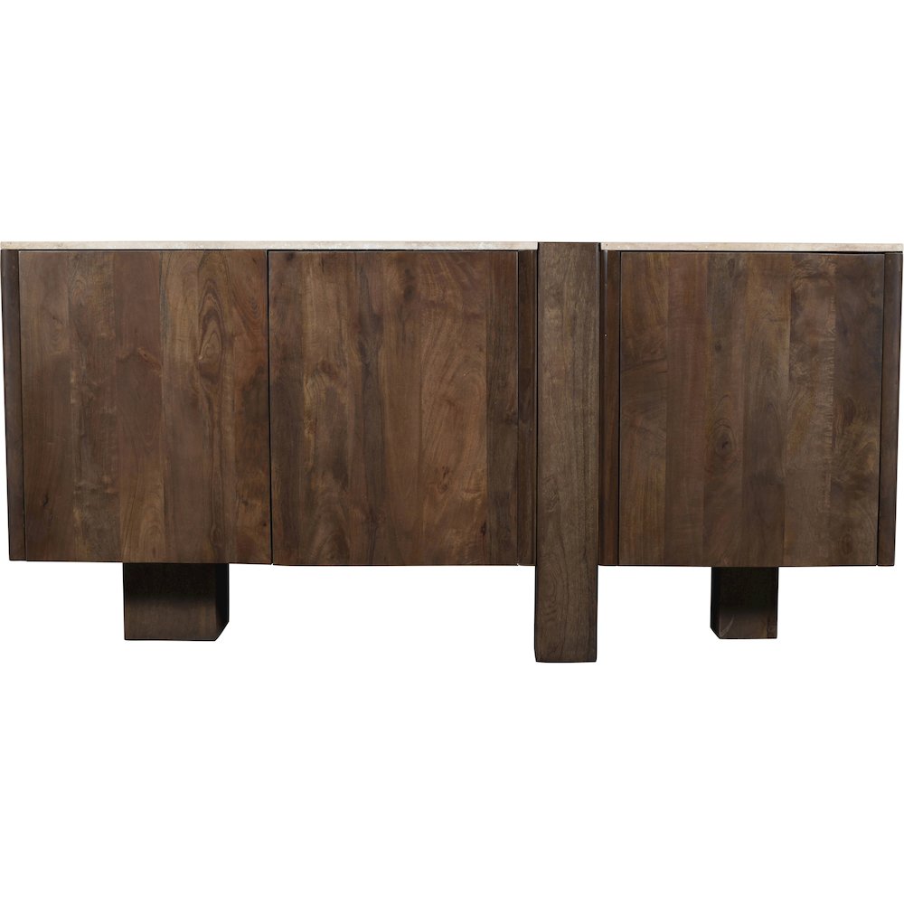 Pietra Brown Travertine And Mango Wood Sideboard / Buffet