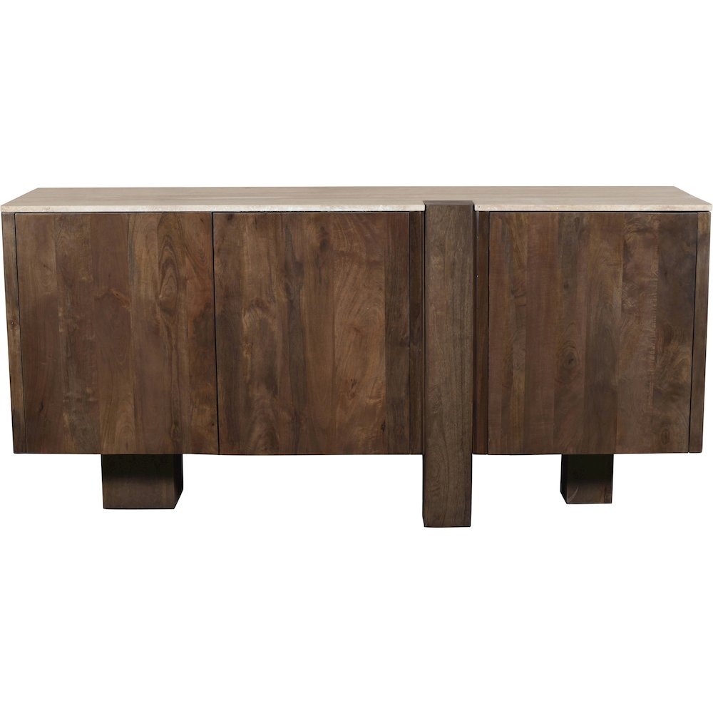 Pietra Brown Travertine And Mango Wood Sideboard / Buffet