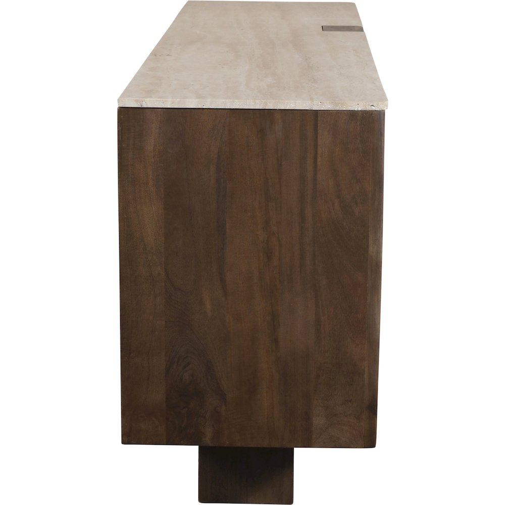 Pietra Brown Travertine And Mango Wood Sideboard / Buffet