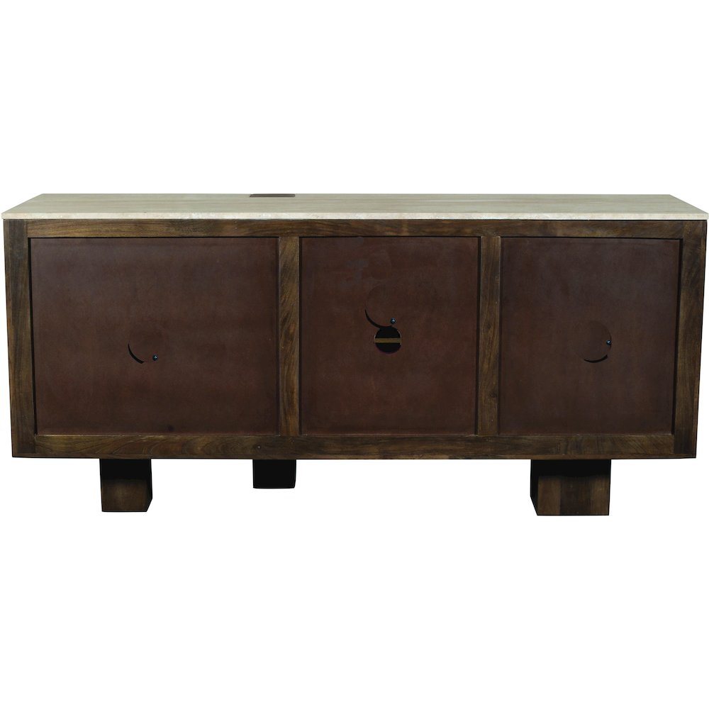 Pietra Brown Travertine And Mango Wood Sideboard / Buffet