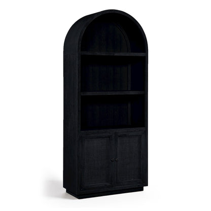 Botanical Black Solid Wood Bookcase