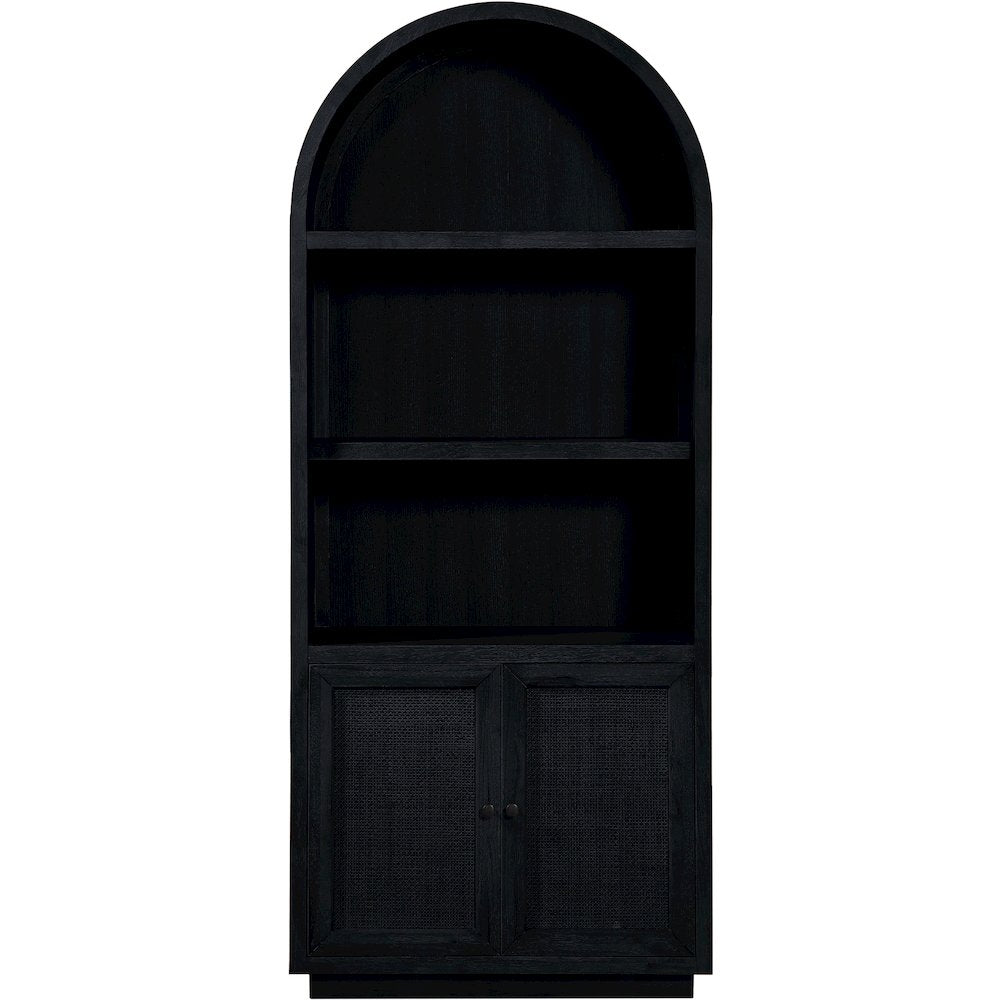 Botanical Black Solid Wood Bookcase