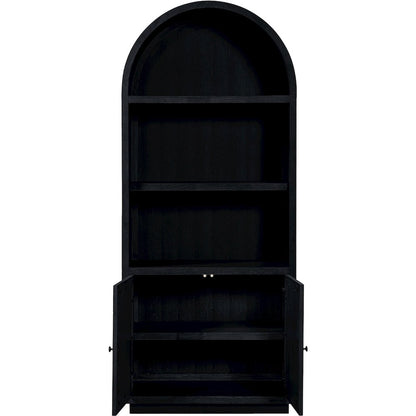 Botanical Black Solid Wood Bookcase
