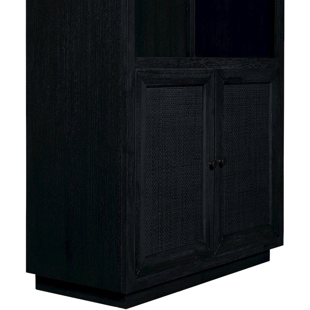Botanical Black Solid Wood Bookcase