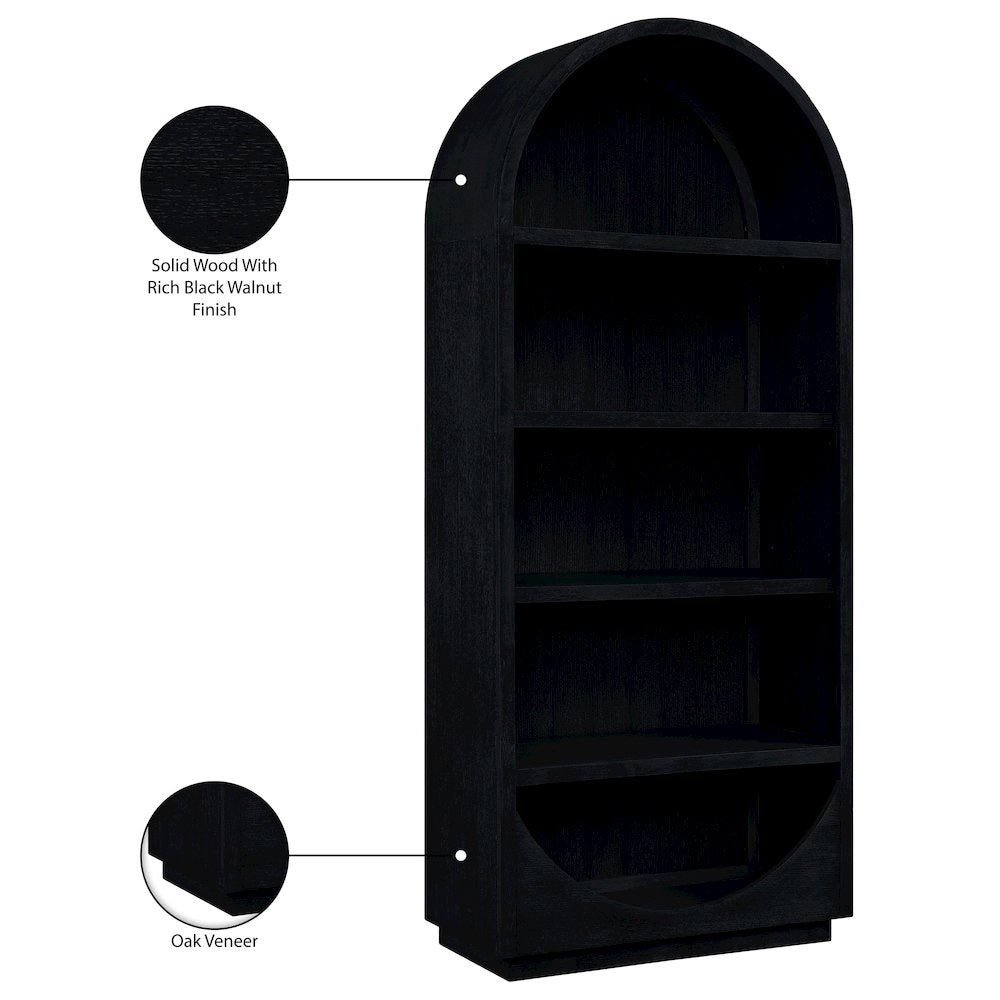 Hearth Black Solid Wood Bookcase