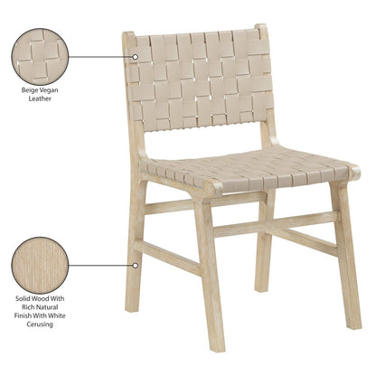 Entwine Beige Vegan Leather Upholstered Dining Chair