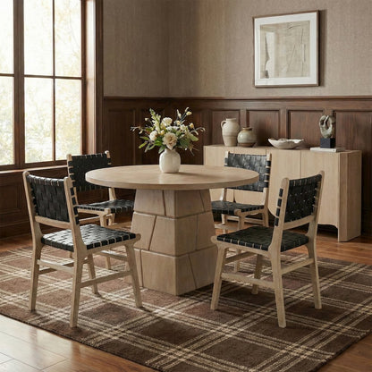 Entwine Black Vegan Leather Upholstered Dining Chair