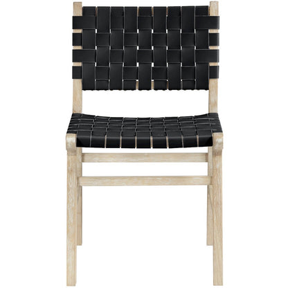 Entwine Black Vegan Leather Upholstered Dining Chair