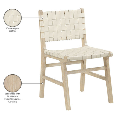 Entwine Cream Vegan Leather Upholstered Dining Chair