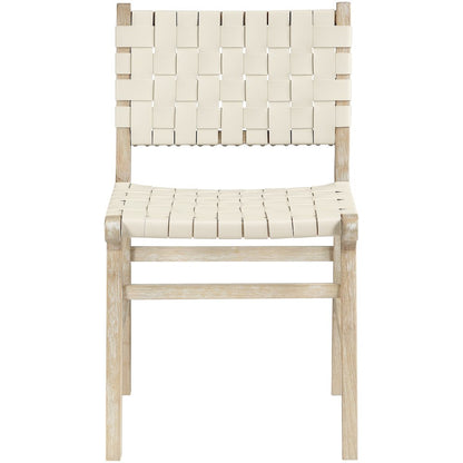 Entwine Cream Vegan Leather Upholstered Dining Chair