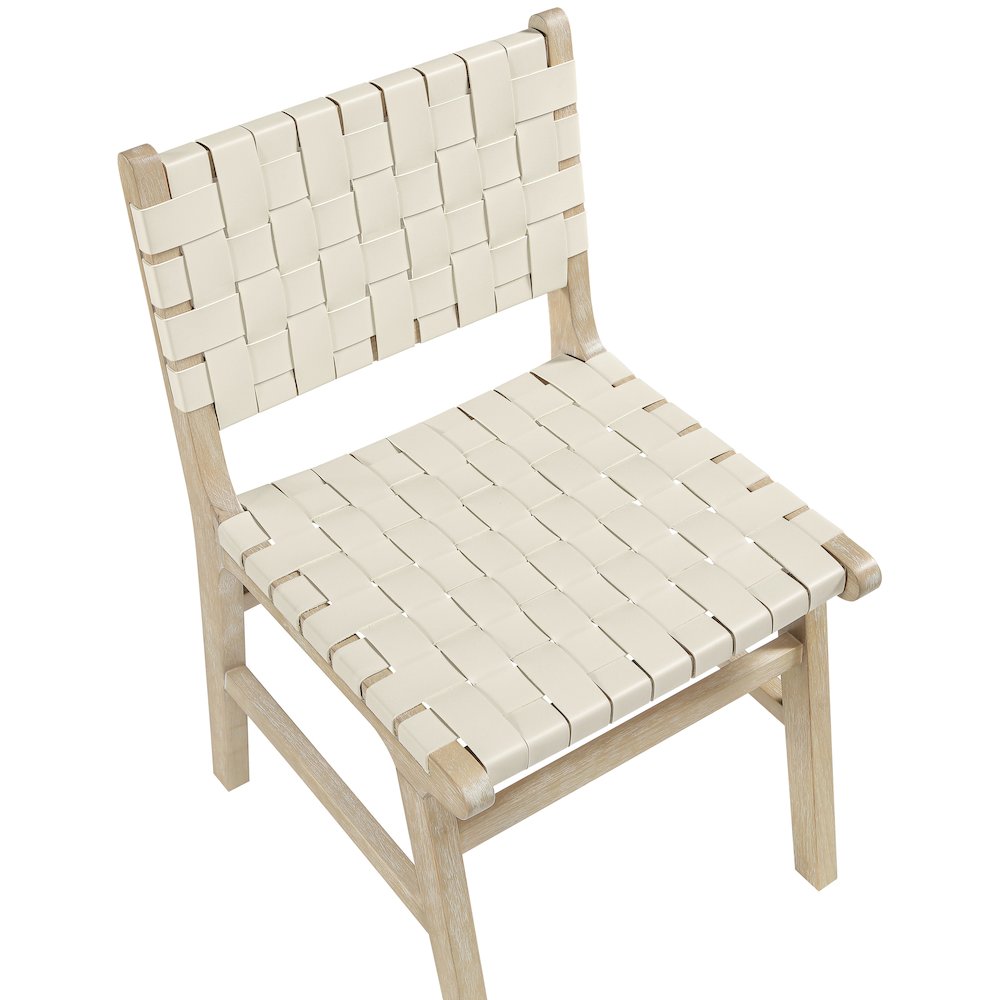 Entwine Cream Vegan Leather Upholstered Dining Chair