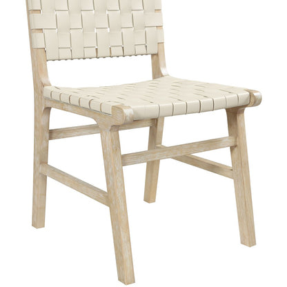 Entwine Cream Vegan Leather Upholstered Dining Chair