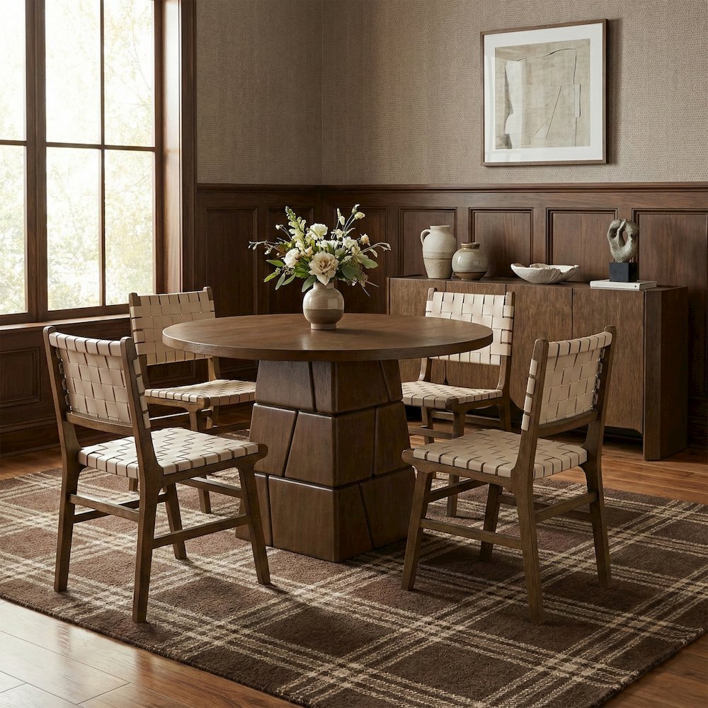 Entwine Beige Vegan Leather Upholstered Dining Chair