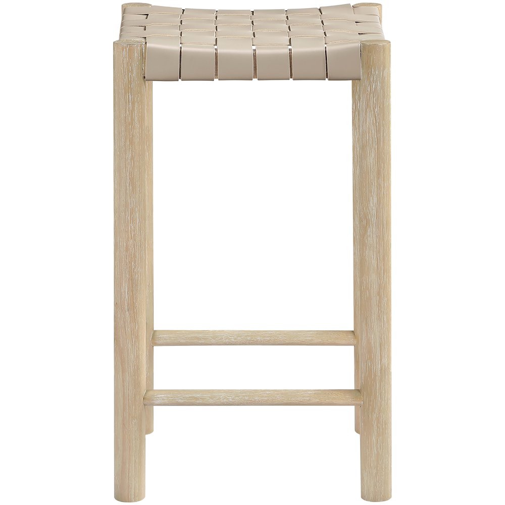 Entwine Beige Vegan Leather Upholstered Counter Stool
