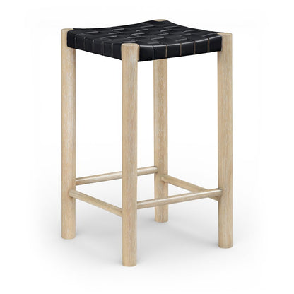Entwine Black Vegan Leather Upholstered Counter Stool