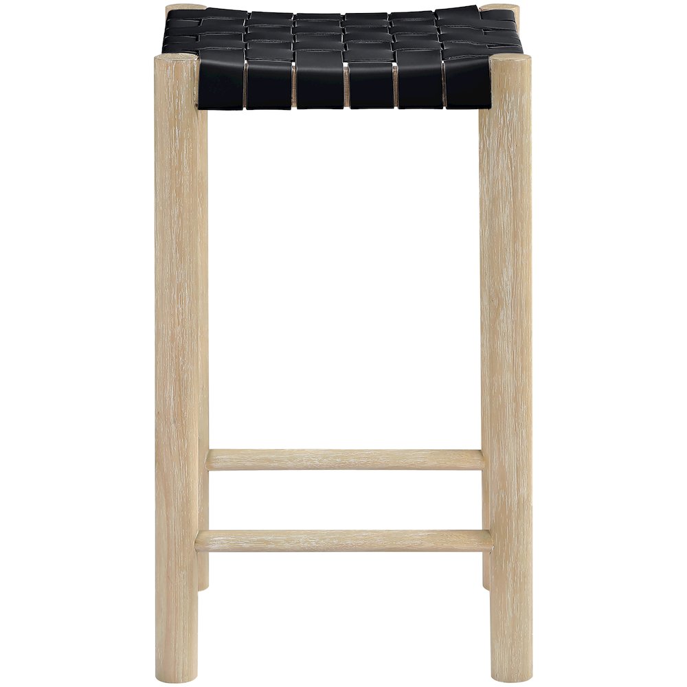 Entwine Black Vegan Leather Upholstered Counter Stool