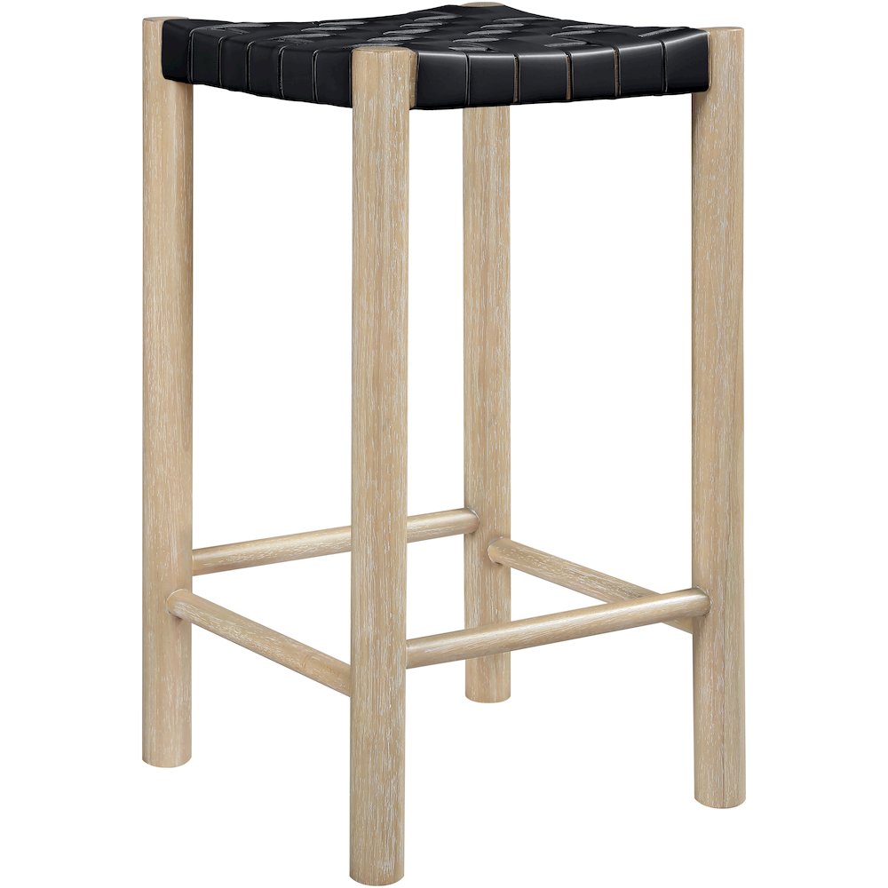 Entwine Black Vegan Leather Upholstered Counter Stool