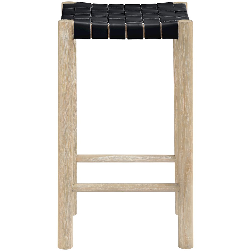 Entwine Black Vegan Leather Upholstered Counter Stool