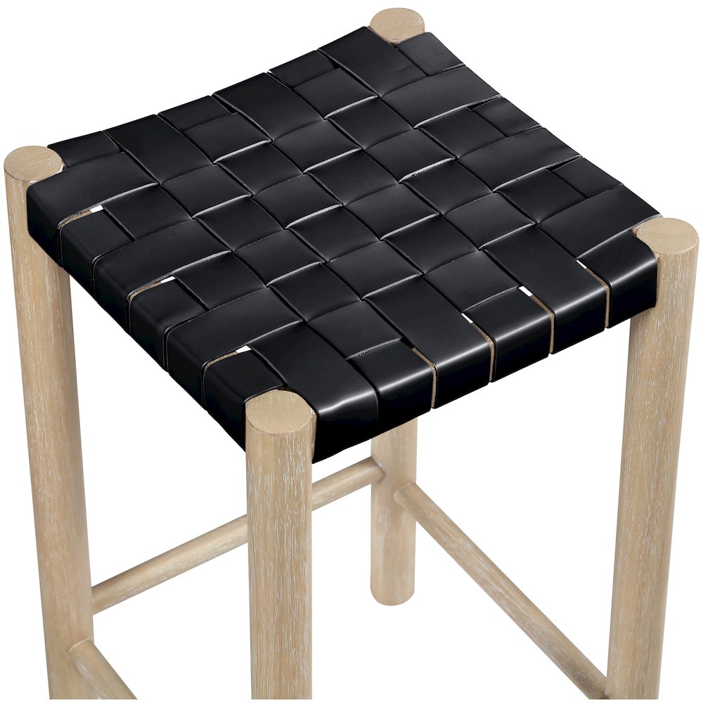 Entwine Black Vegan Leather Upholstered Counter Stool