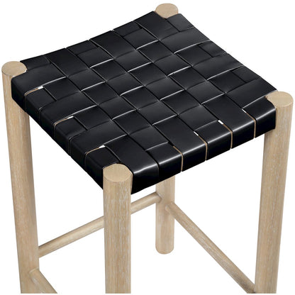 Entwine Black Vegan Leather Upholstered Counter Stool