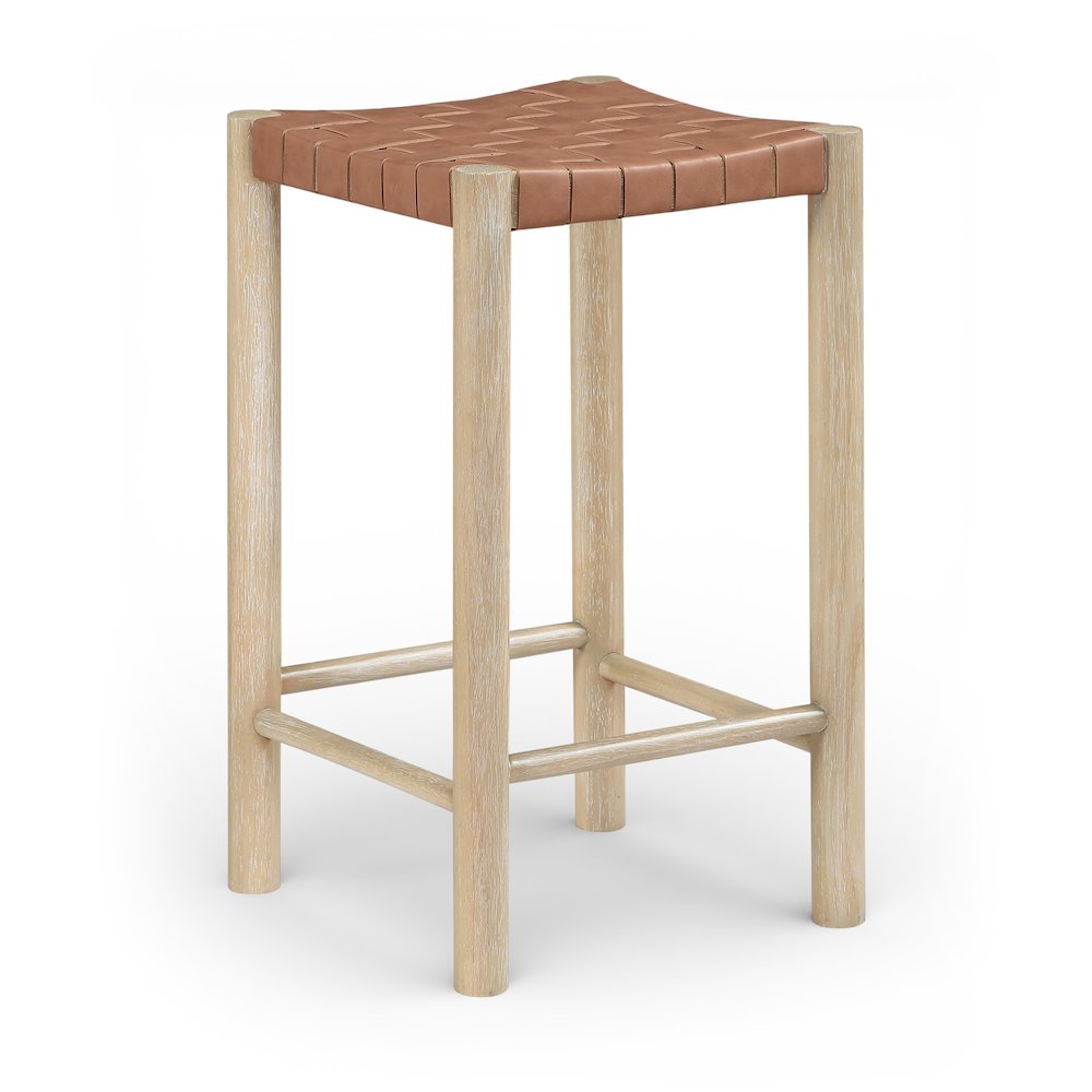 Entwine Brown Vegan Leather Upholstered Counter Stool
