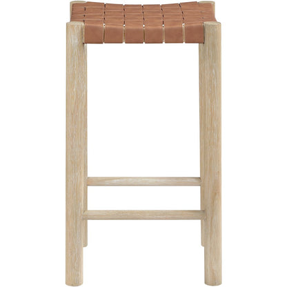 Entwine Brown Vegan Leather Upholstered Counter Stool