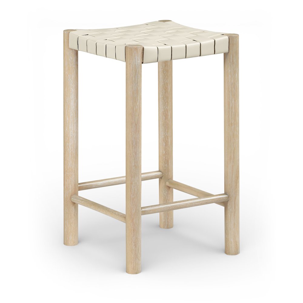 Entwine Cream Vegan Leather Upholstered Counter Stool