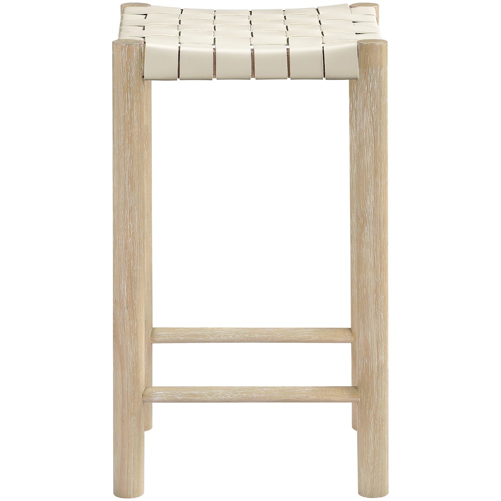 Entwine Cream Vegan Leather Upholstered Counter Stool