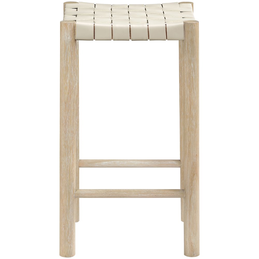 Entwine Cream Vegan Leather Upholstered Counter Stool