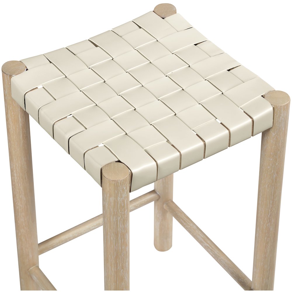 Entwine Cream Vegan Leather Upholstered Counter Stool