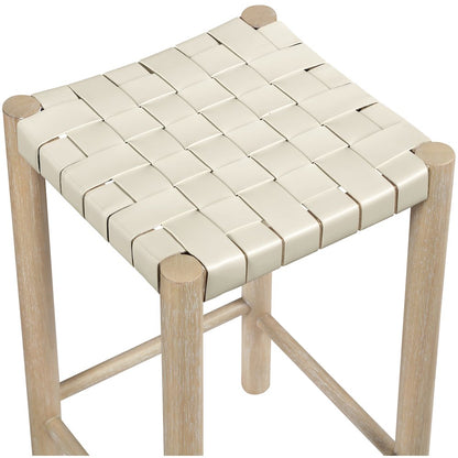 Entwine Cream Vegan Leather Upholstered Counter Stool
