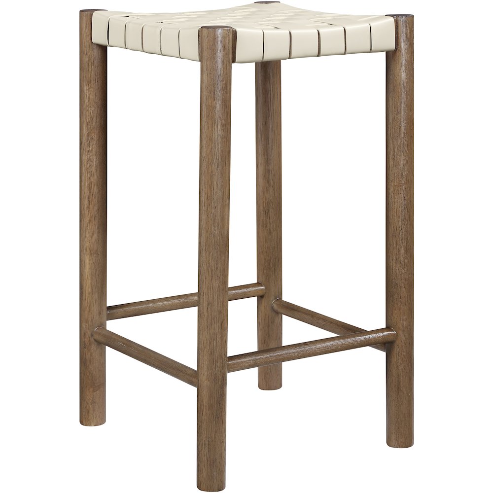 Entwine Cream Vegan Leather Upholstered Counter Stool
