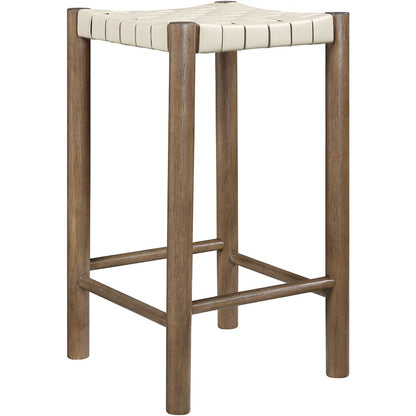 Entwine Cream Vegan Leather Upholstered Counter Stool